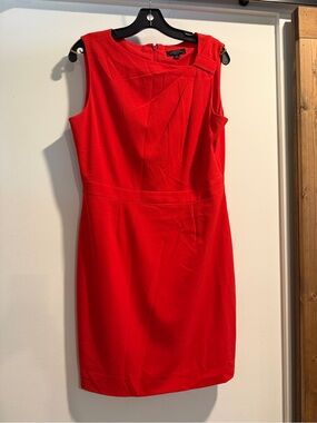Tahari Red Sleeveless Sheath Dress